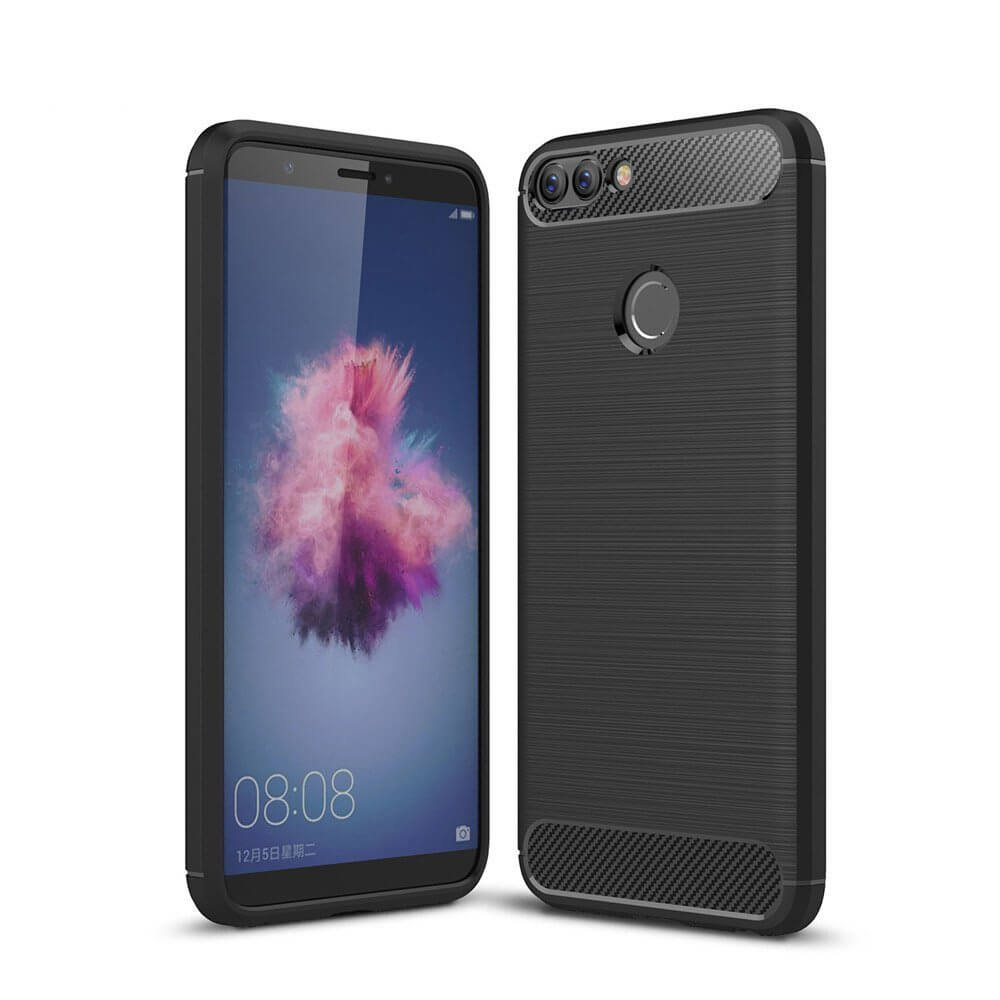 Carbon TPU hoesje Huawei P Smart zwart