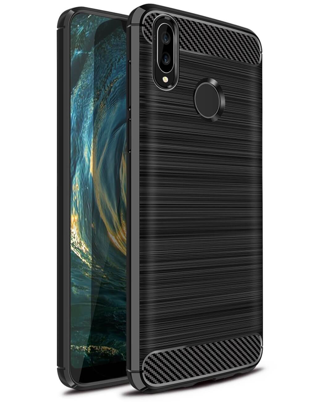 Carbon TPU hoesje Huawei P20 Lite zwart