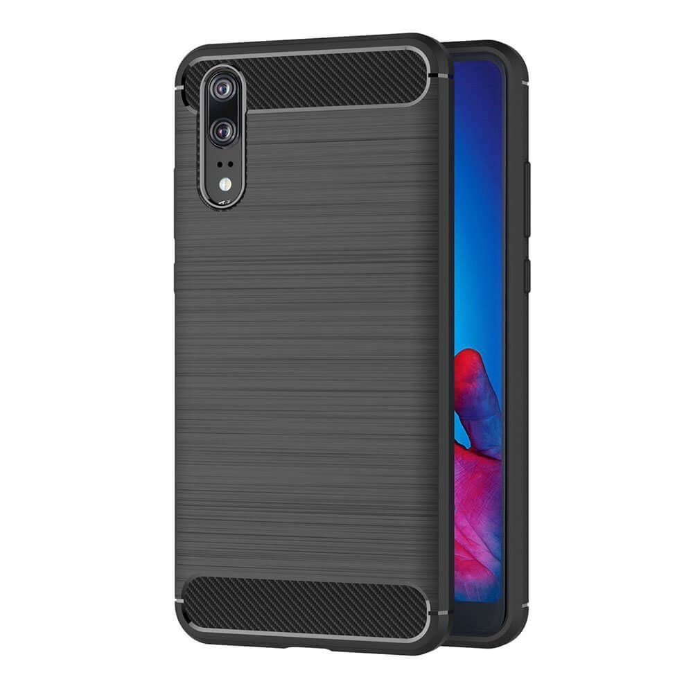 Carbon TPU hoesje Huawei P20 zwart