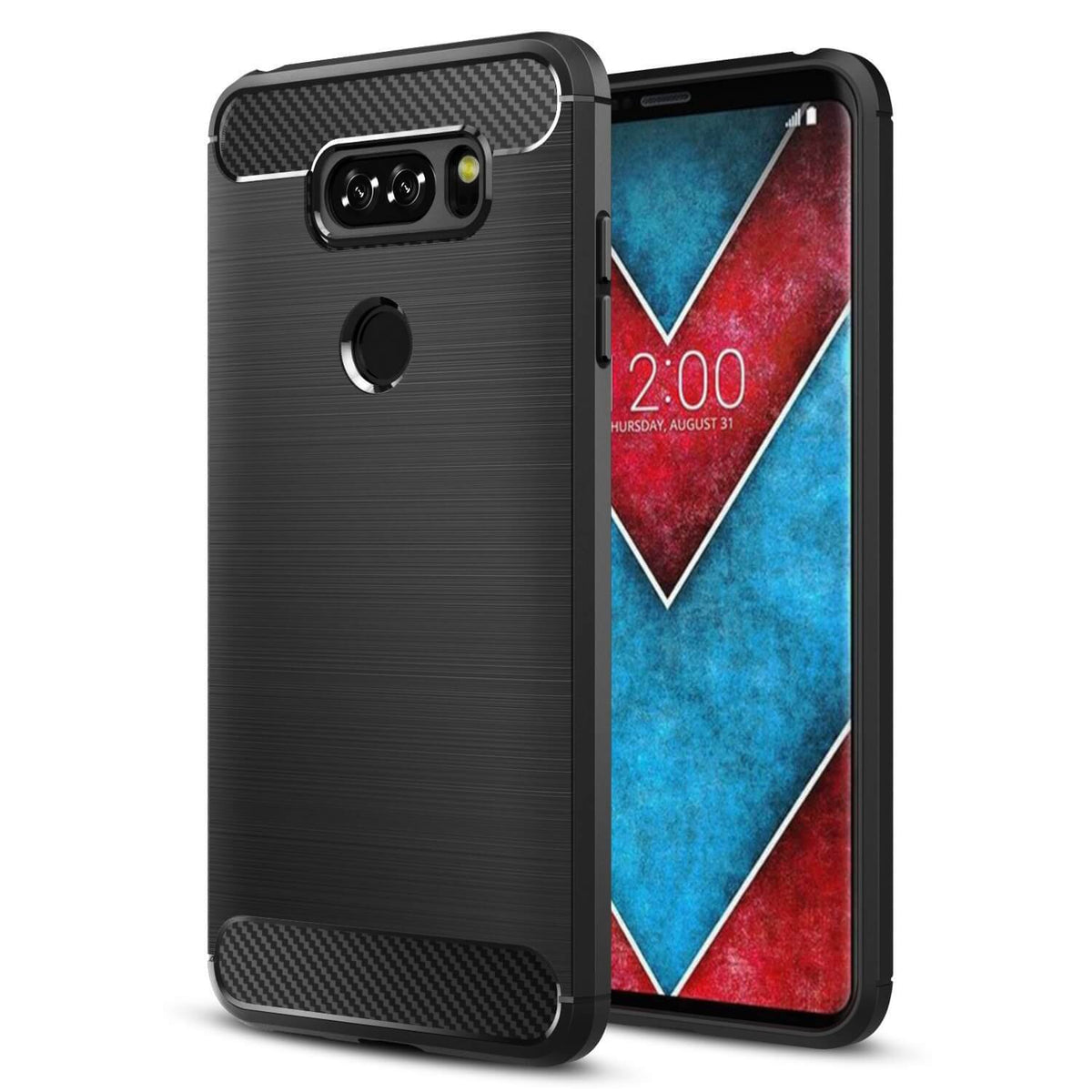Carbon TPU hoesje LG V30 zwart