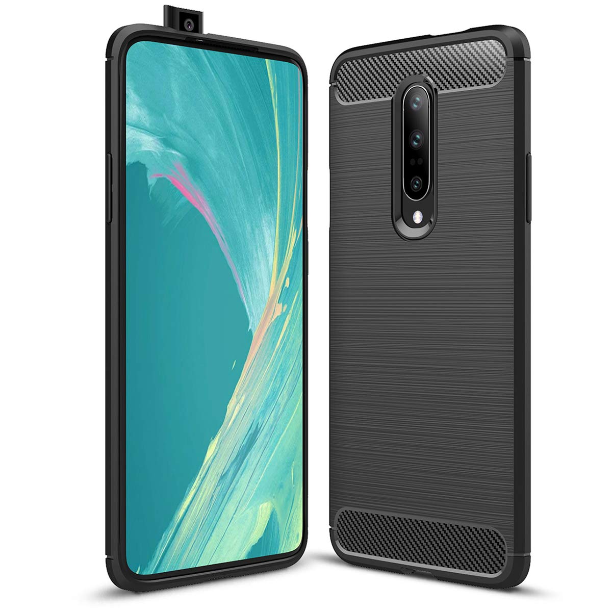 Carbon TPU hoesje OnePlus 7 Pro zwart