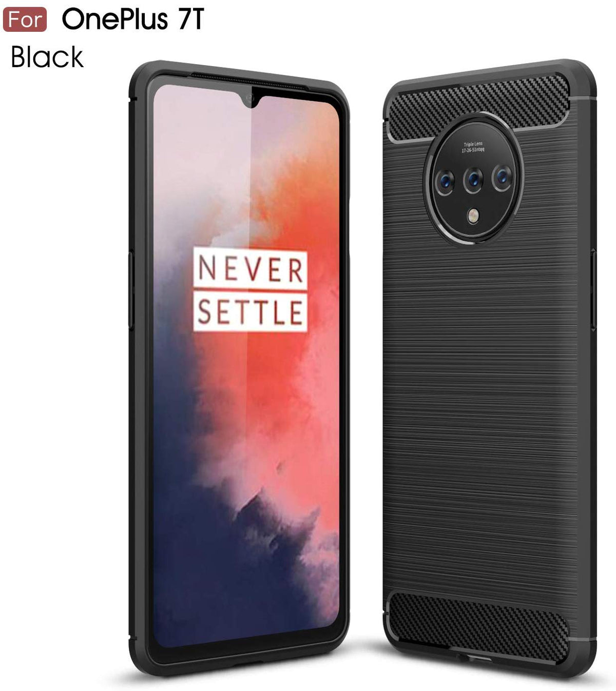 Carbon TPU hoesje OnePlus 7T zwart
