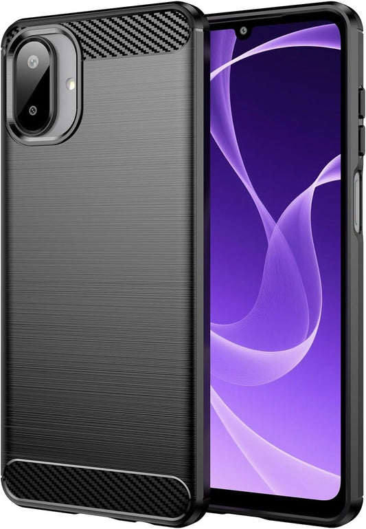 Carbon TPU hoesje Samsung Galaxy A07/A08 Zwart