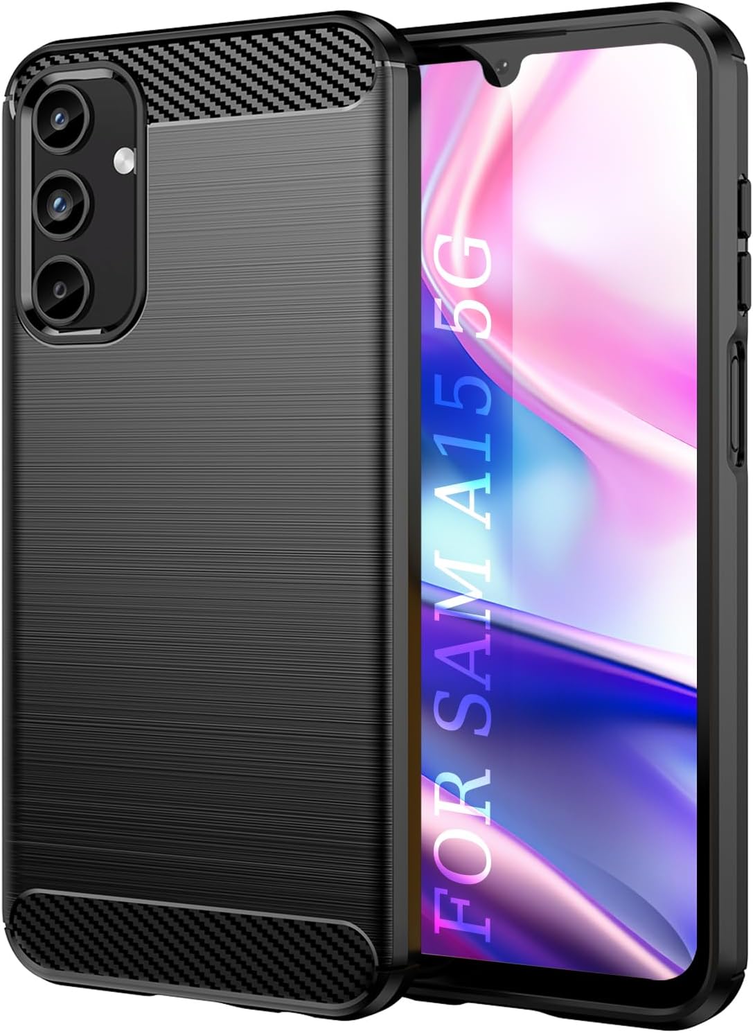 Carbon TPU hoesje Samsung Galaxy A15/A15 5G zwart