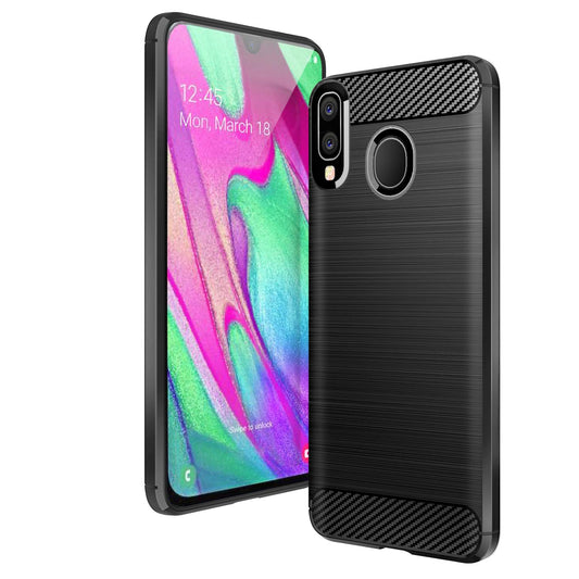 Carbon TPU hoesje Samsung Galaxy A40 zwart