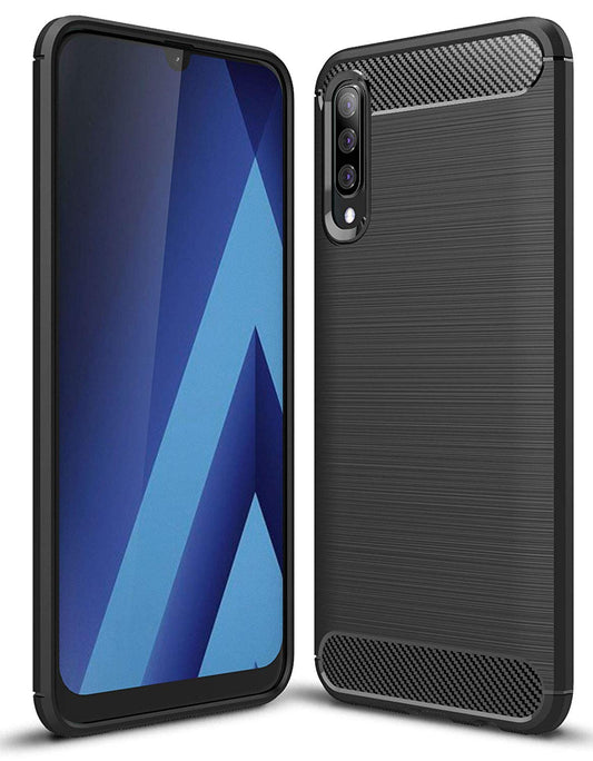 Carbon TPU hoesje Samsung Galaxy A70 zwart