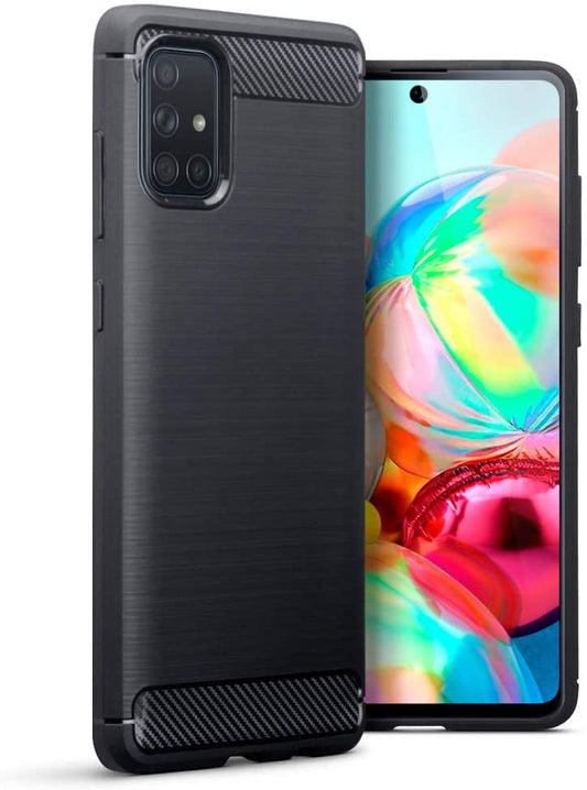 Carbon TPU hoesje Samsung Galaxy A71 zwart