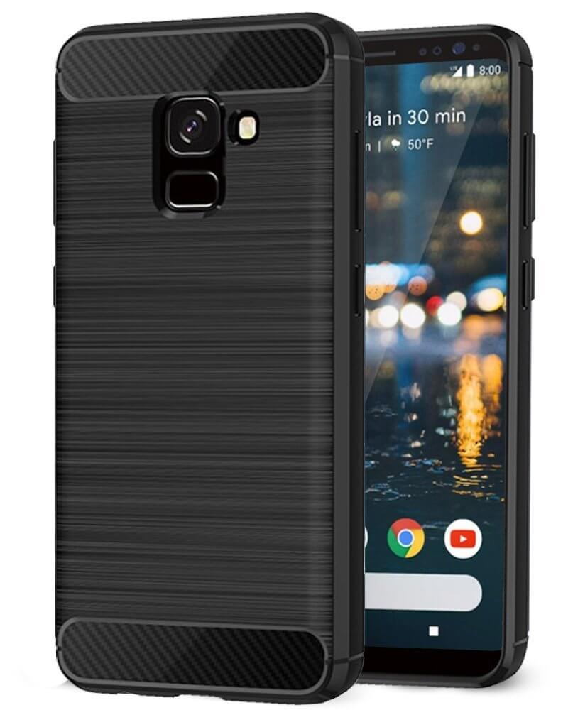 Carbon TPU hoesje Samsung Galaxy A8 2018 zwart
