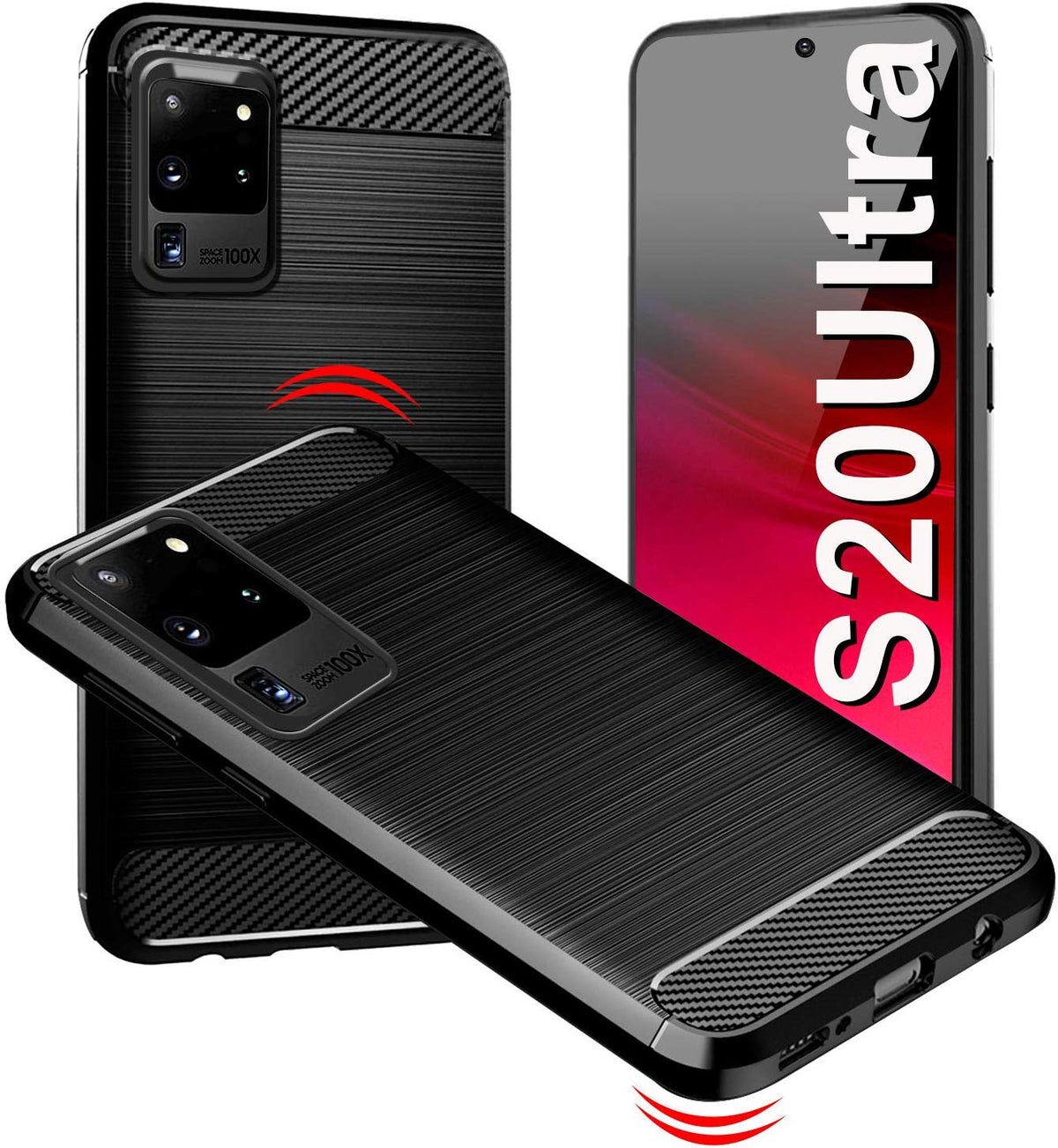 Carbon TPU hoesje Samsung Galaxy S20 Ultra zwart