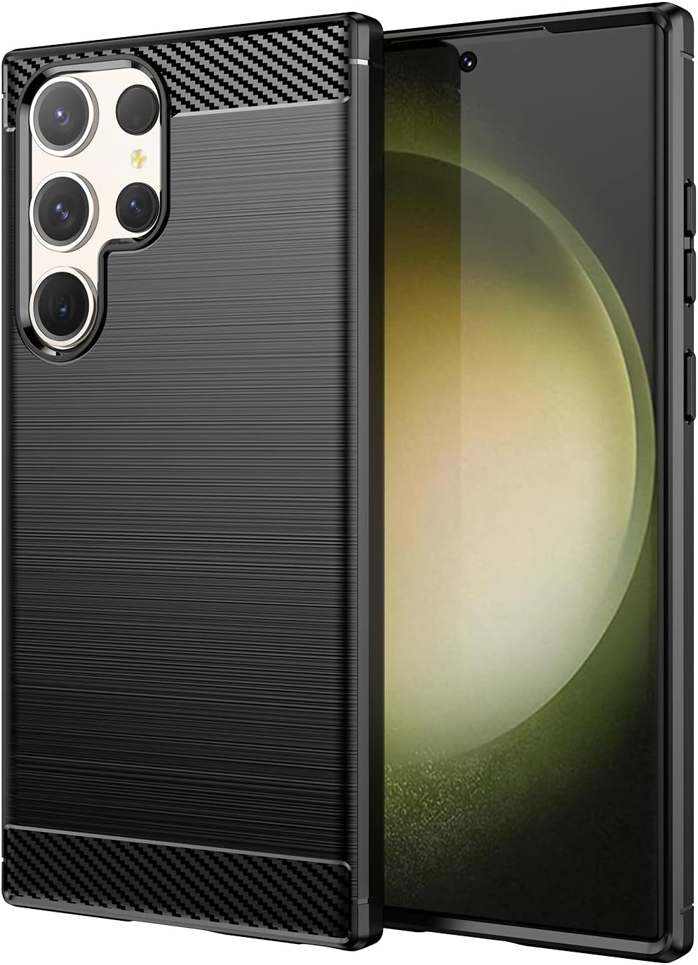 Carbon TPU hoesje Samsung Galaxy S23 Ultra zwart