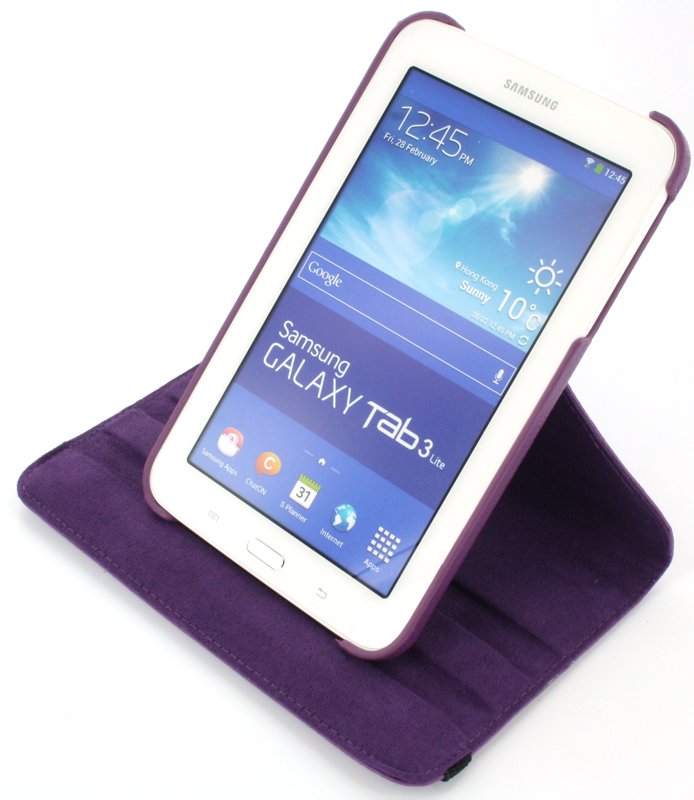 Case met Stand draaibaar Samsung Galaxy Tab 3 7.0 Lite paars