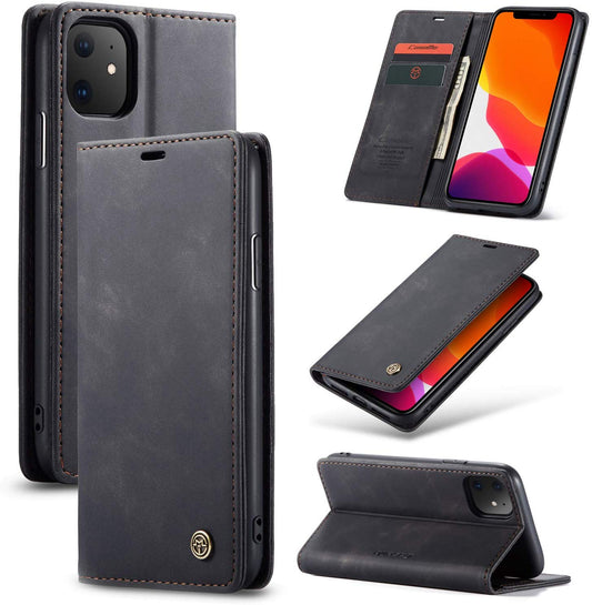 CaseMe book case leer - Apple iPhone 11 - zwart