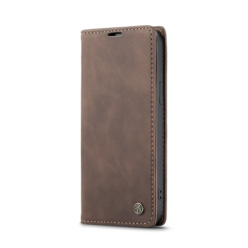CaseMe book case leer - Apple iPhone 17 - bruin