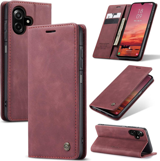 CaseMe book case leer - Samsung Galaxy A07/A08 - Rood