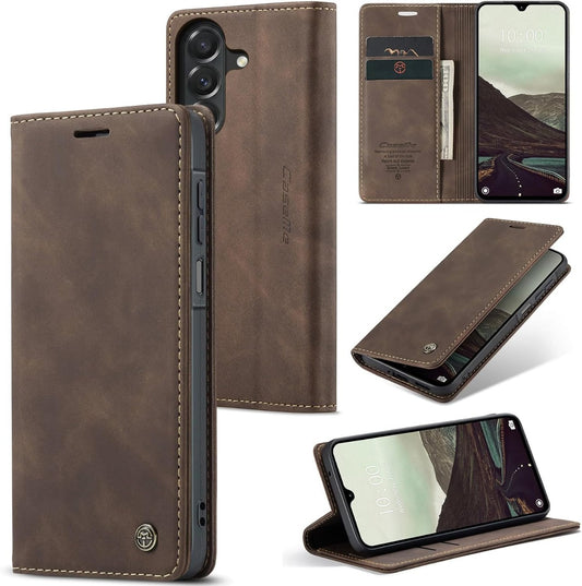 CaseMe book case leer - Samsung Galaxy A27 - bruin