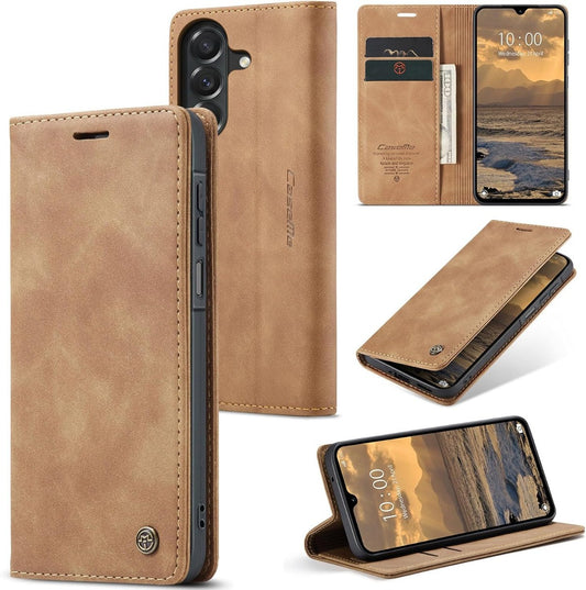 CaseMe book case leer - Samsung Galaxy A27 - licht bruin