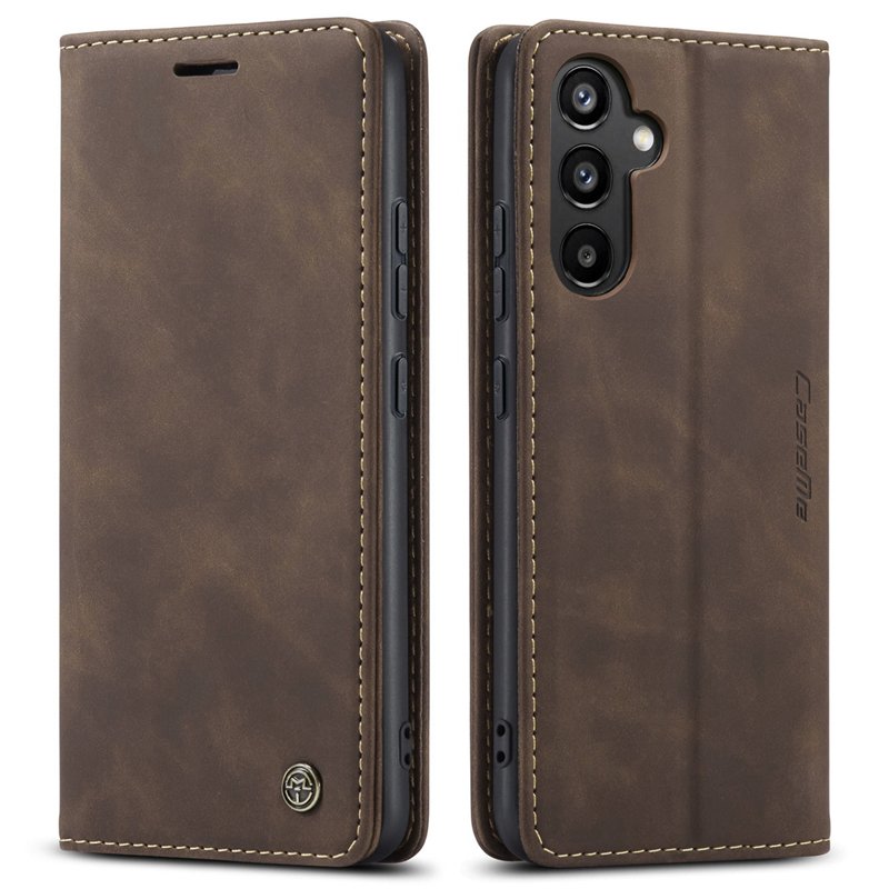 CaseMe book case leer - Samsung Galaxy S24 FE - bruin