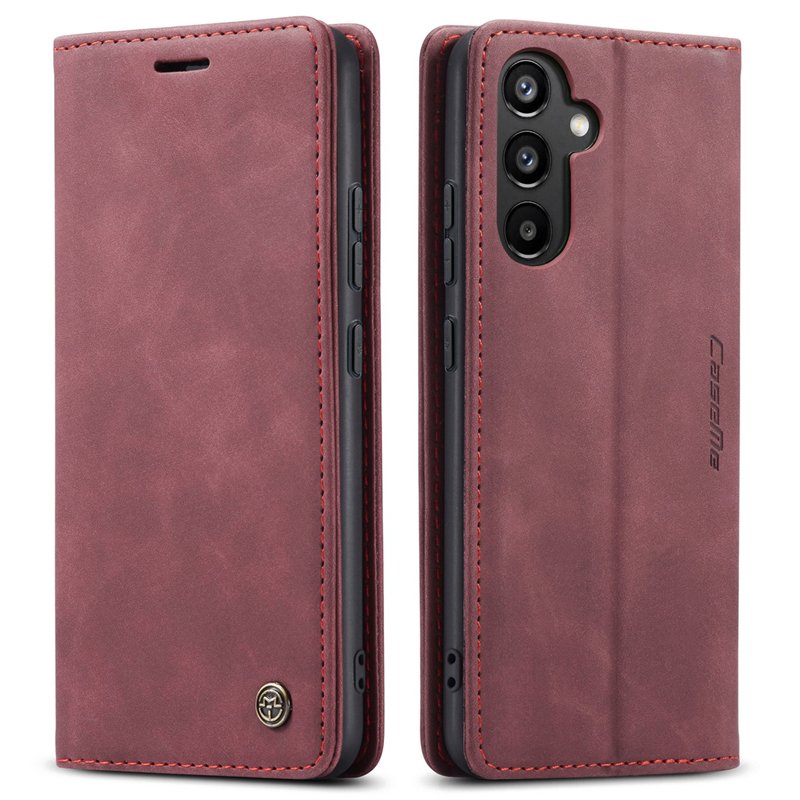 CaseMe book case leer - Samsung Galaxy S24 FE - rood