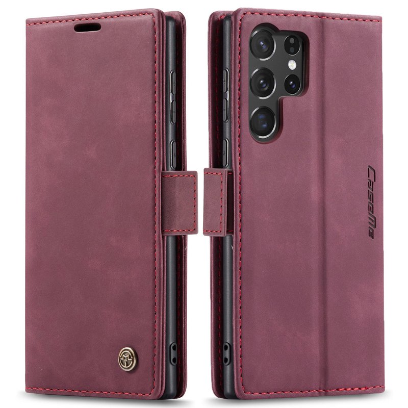 CaseMe book case leer - Samsung Galaxy S26 Ultra - Rood