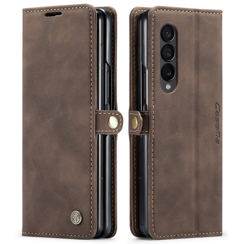 CaseMe book case leer - Samsung Galaxy Z Fold 4 - bruin