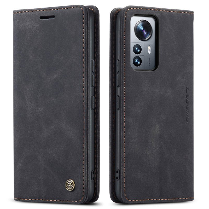 CaseMe book case leer - Xiaomi 12 Lite - zwart