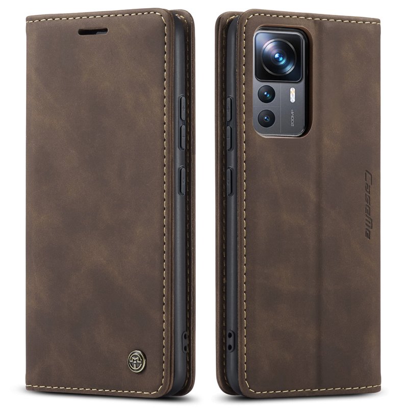 CaseMe book case leer - Xiaomi 12T/12T Pro - bruin