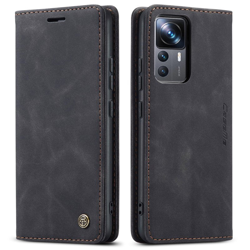 CaseMe book case leer - Xiaomi 12T/12T Pro - zwart