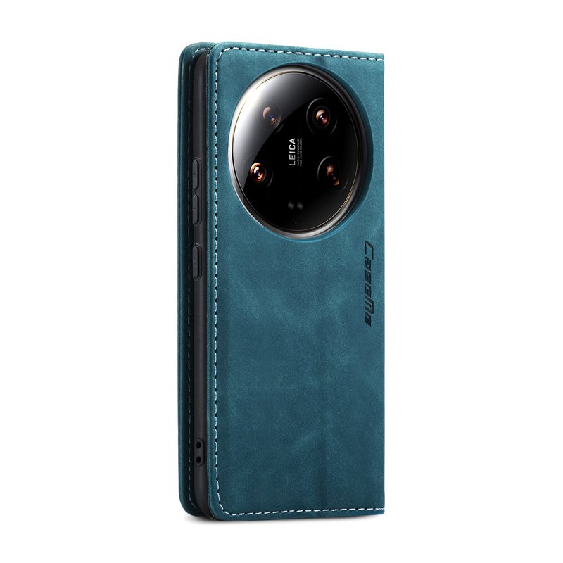 CaseMe book case leer - Xiaomi 14 Ultra - blauw