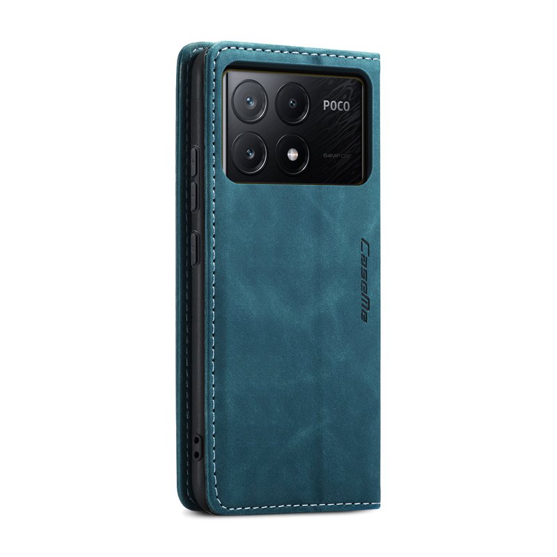 CaseMe book case leer - Xiaomi Poco X6 Pro - blauw