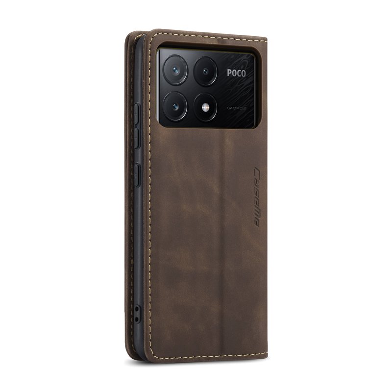 CaseMe book case leer - Xiaomi Poco X6 Pro - bruin