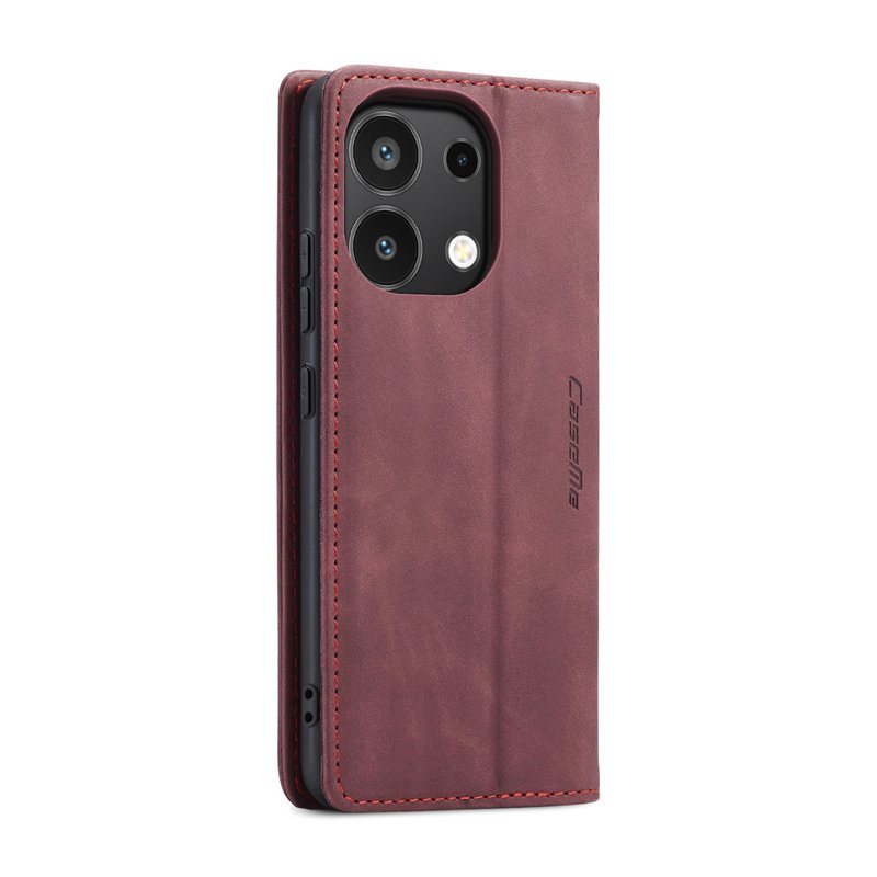 CaseMe book case leer - Xiaomi Redmi Note 13 4G - rood
