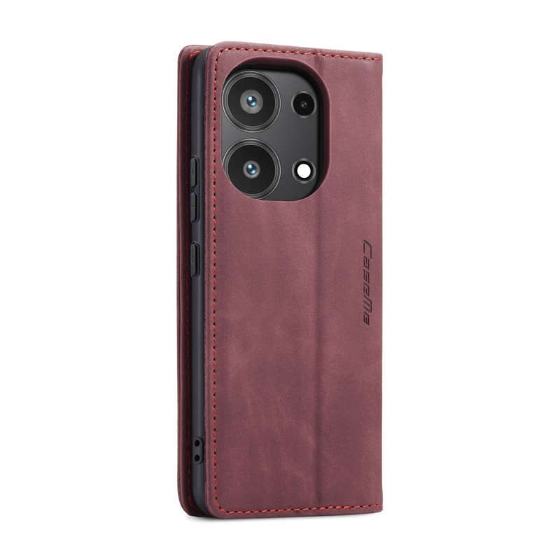 CaseMe book case leer - Xiaomi Redmi Note 13 Pro 4G/Poco M6 Pro 4G - rood
