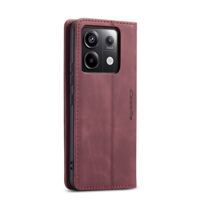 CaseMe book case leer - Xiaomi Redmi Note 13 Pro 5G/Poco X6 - rood