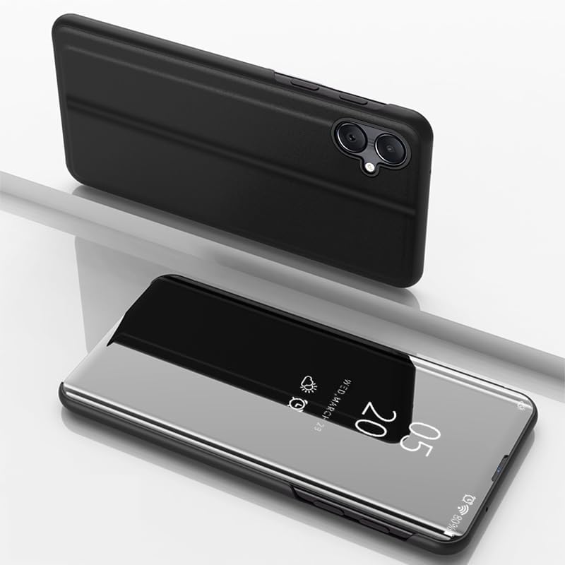 Clear View cover Samsung Galaxy A07/A08 Zwart
