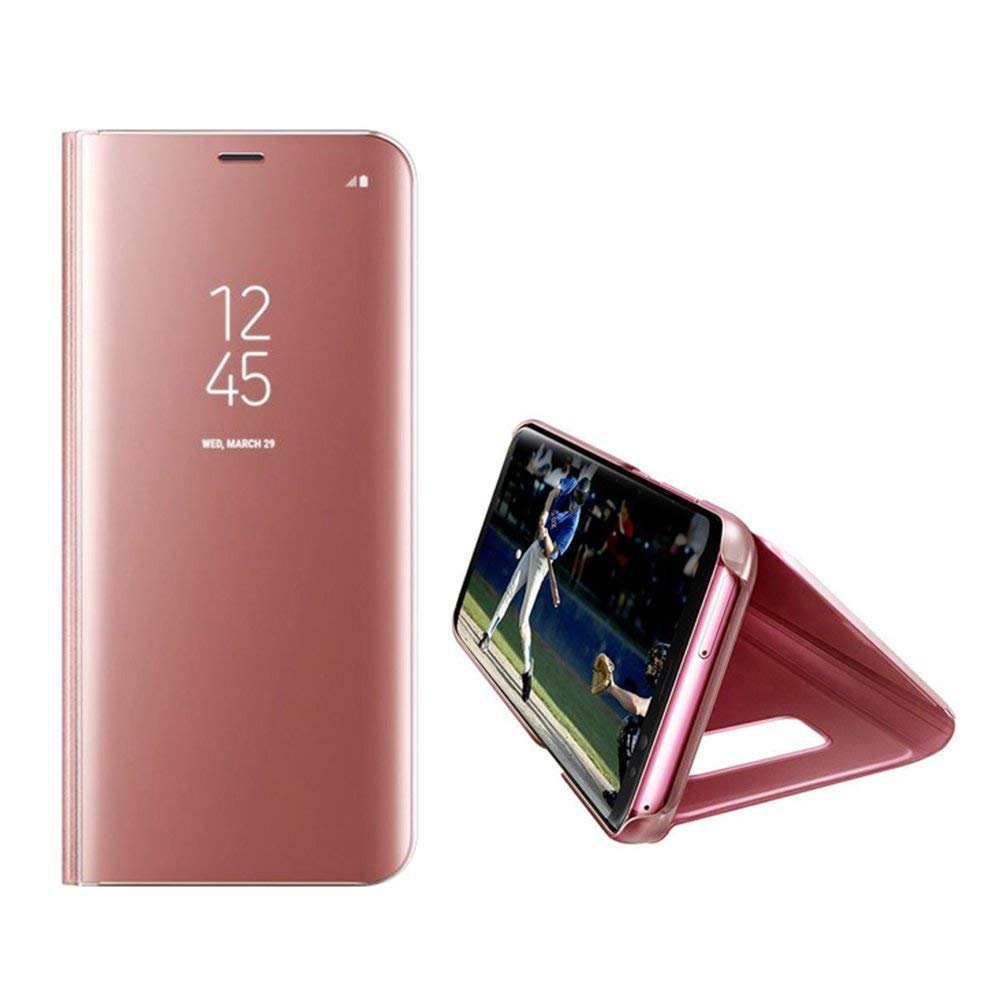 Clear View cover Samsung Galaxy A50 rose goud