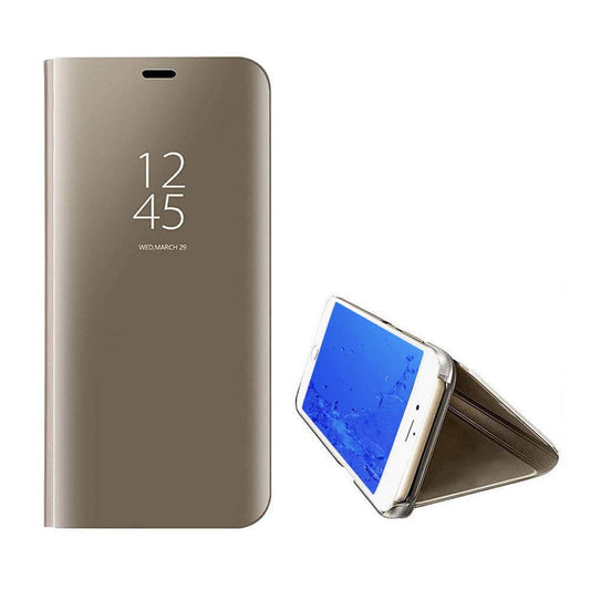 Clear View cover Samsung Galaxy A7 (2018) goud