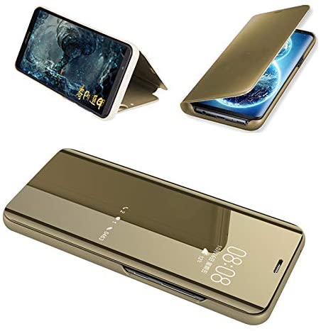 Clear View cover Samsung Galaxy A71 goud