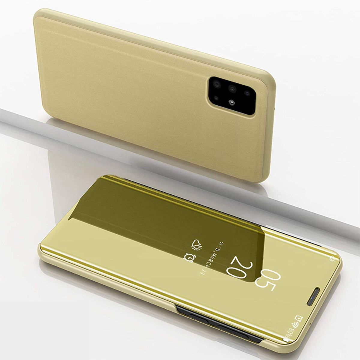 Clear View cover Samsung Galaxy M31 goud