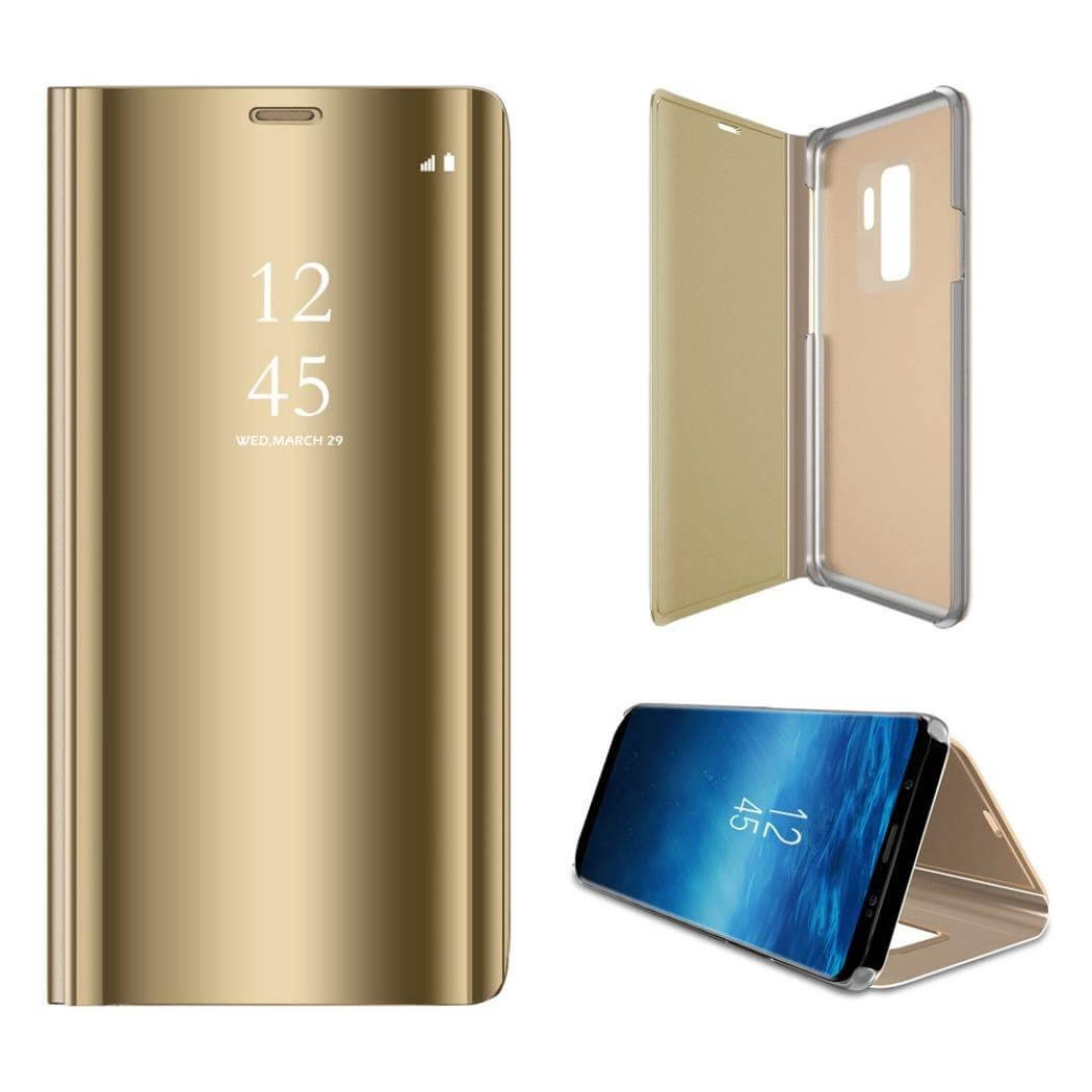 Clear View cover Samsung Galaxy S9+ goud