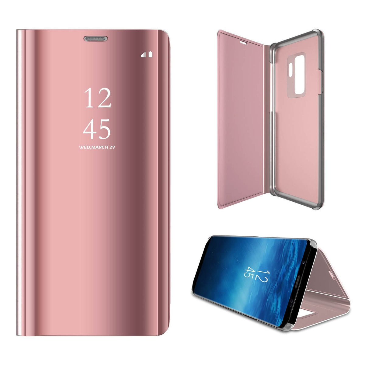Clear View cover Samsung Galaxy S9 rose goud
