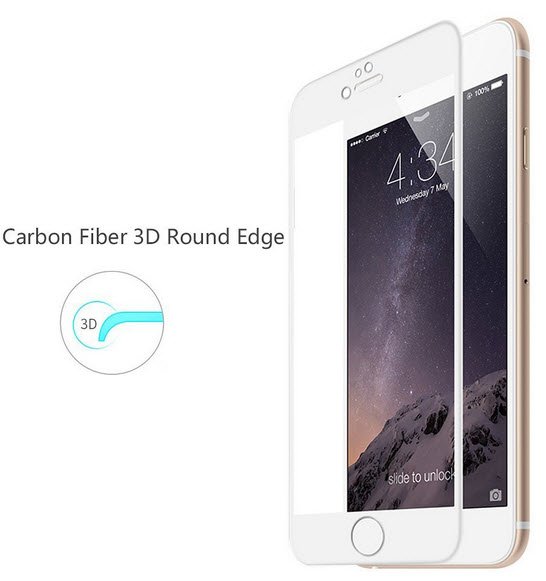 Curved Tempered Glass Apple iPhone 6/6S - wit