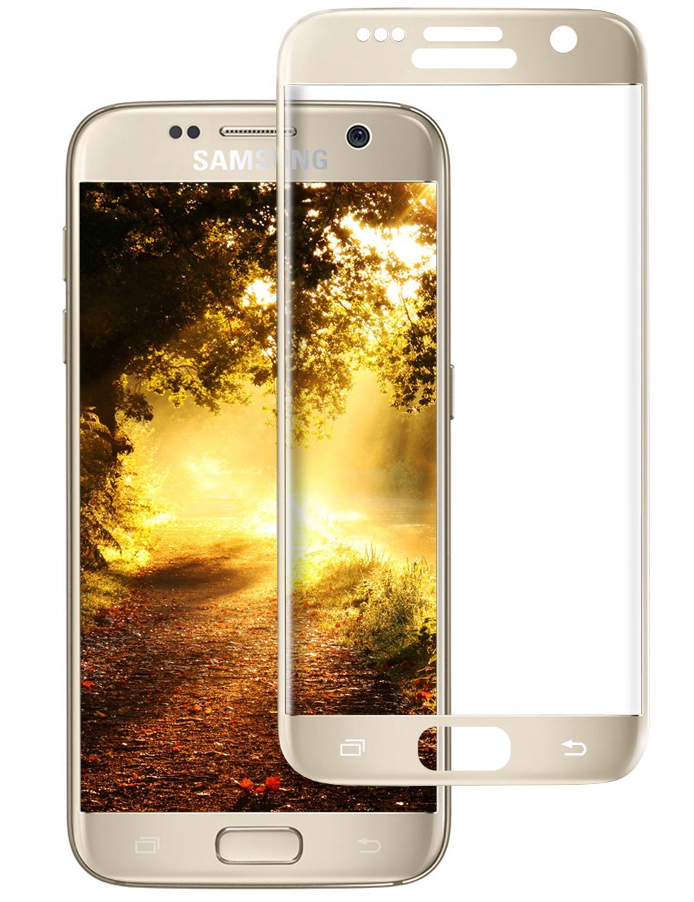 Tempered Glass (volledig scherm) Samsung Galaxy S7 goud