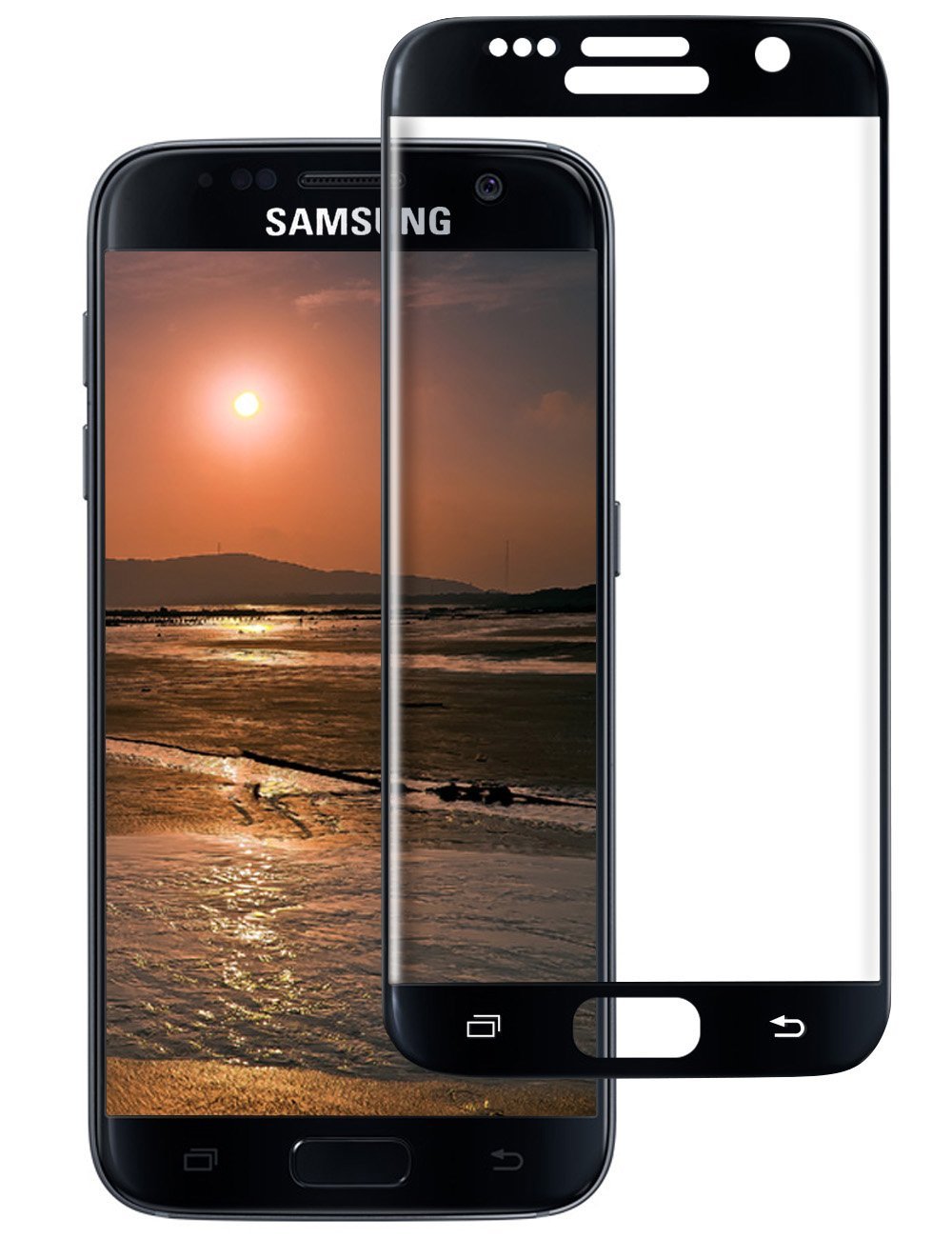 Tempered Glass (volledig scherm) Samsung Galaxy S7 zwart