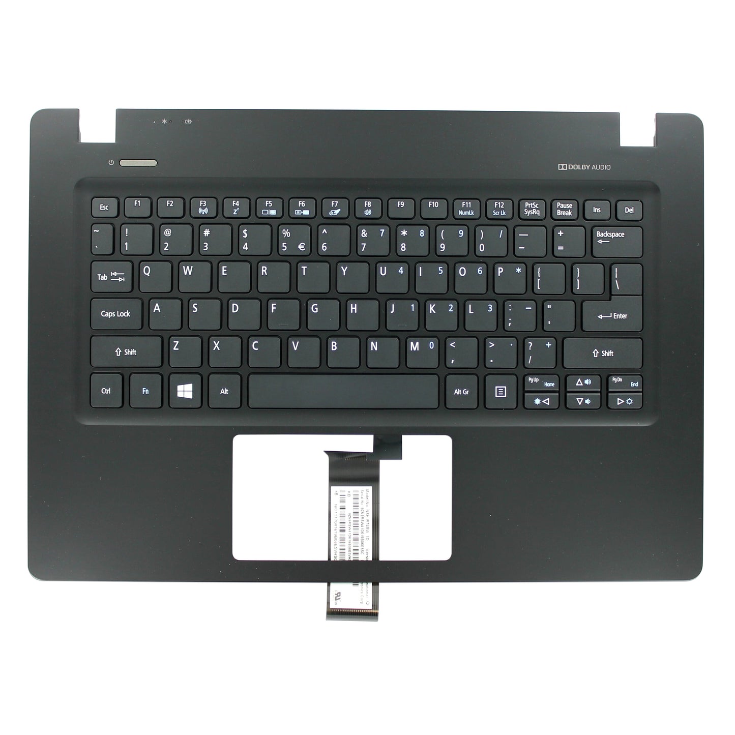 Clavier d'ordinateur portable Acer Qwerty US + capot supérieur - Noir