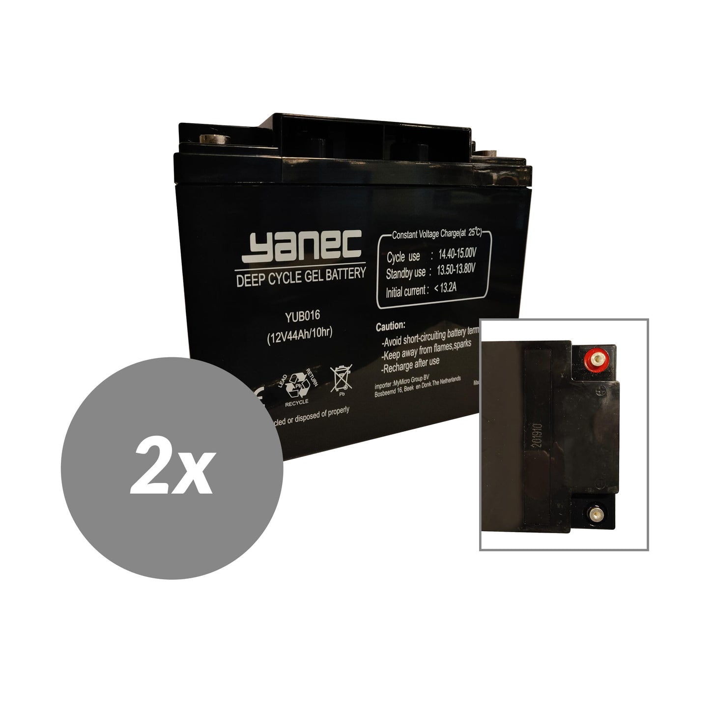 Yanec Gel-Akku 12V 44Ah Ersatzset (ohne Kabel)