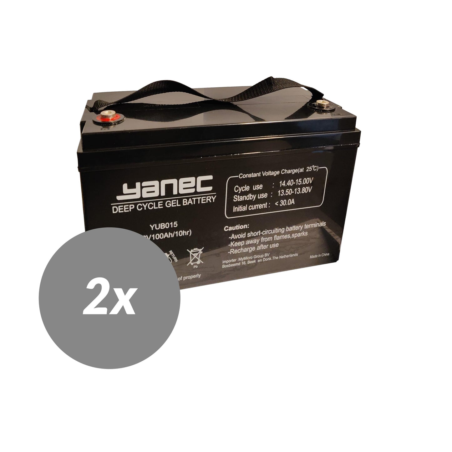 Yanec Gel Akku 12V 100Ah Ersatzset (exkl. Kabel)