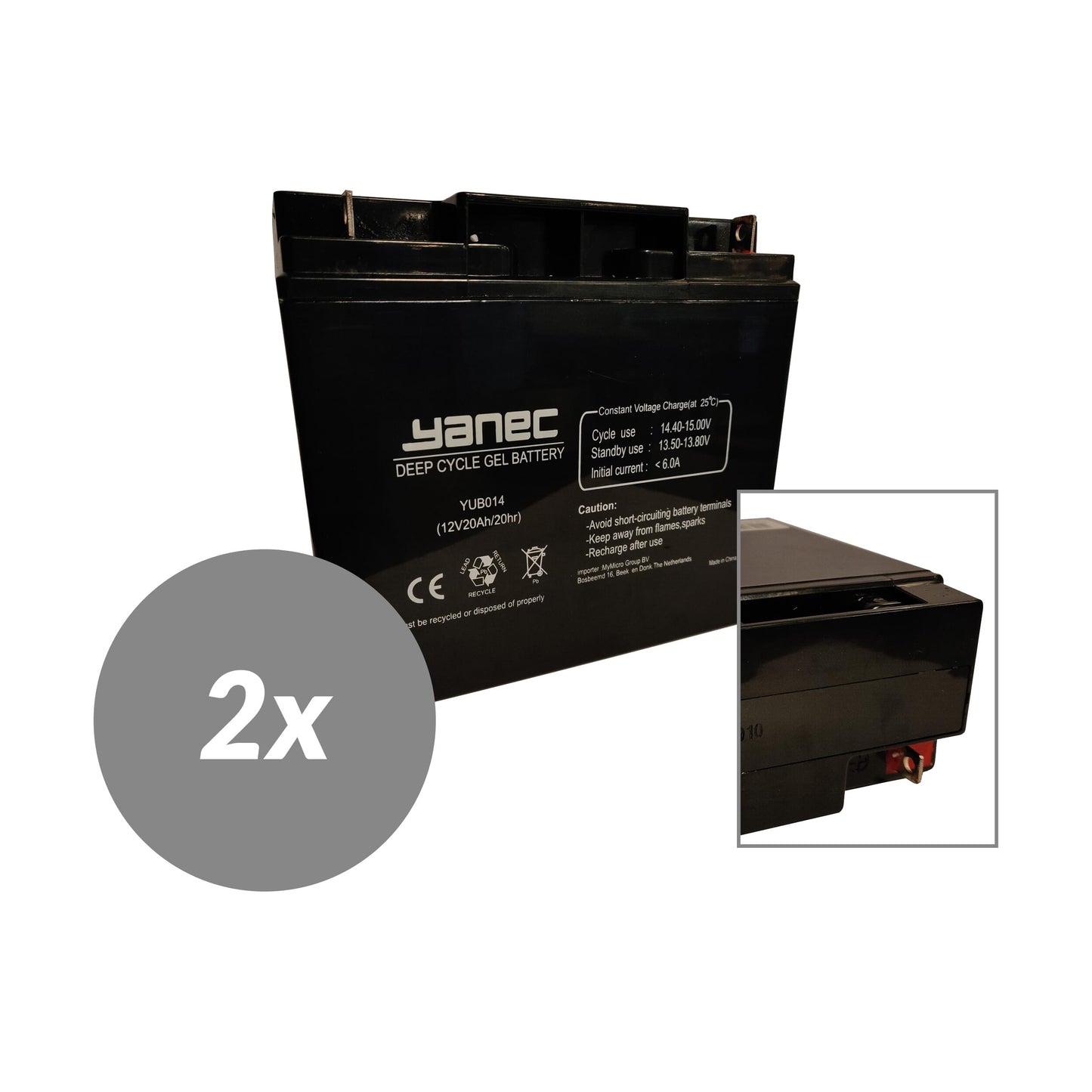 Yanec Gel-Akku 12V 20Ah Ersatzset (exkl. Kabel)