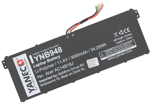 Yanec Laptop Akku 3000mAh