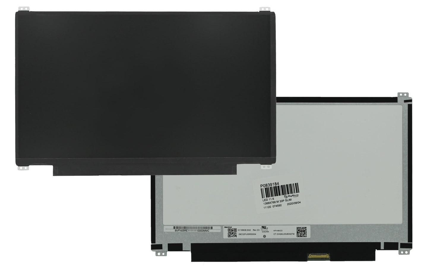 11,6 Zoll LCD-Bildschirm 1366x768 Matt 30Pin eDP