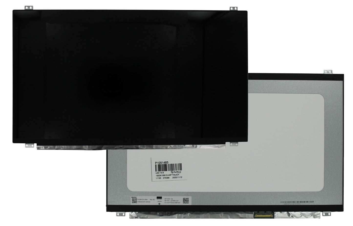 Écran LCD 15.6 pouces 1920x1080 Brillant 40 broches 25mm, IPS, Tactile
